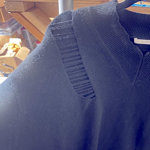 HELMUT LANG SIZE LARGE NEVER WORN; EXCELLENT CONDITION, DISTRESSED 100% WOOL - Picture 7 of 10